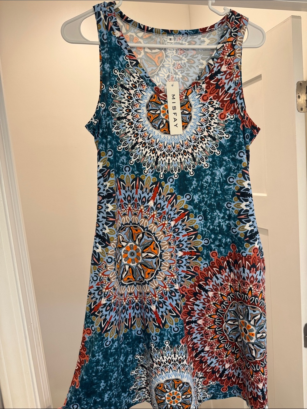 Teal Floral Medallion Midi Dress